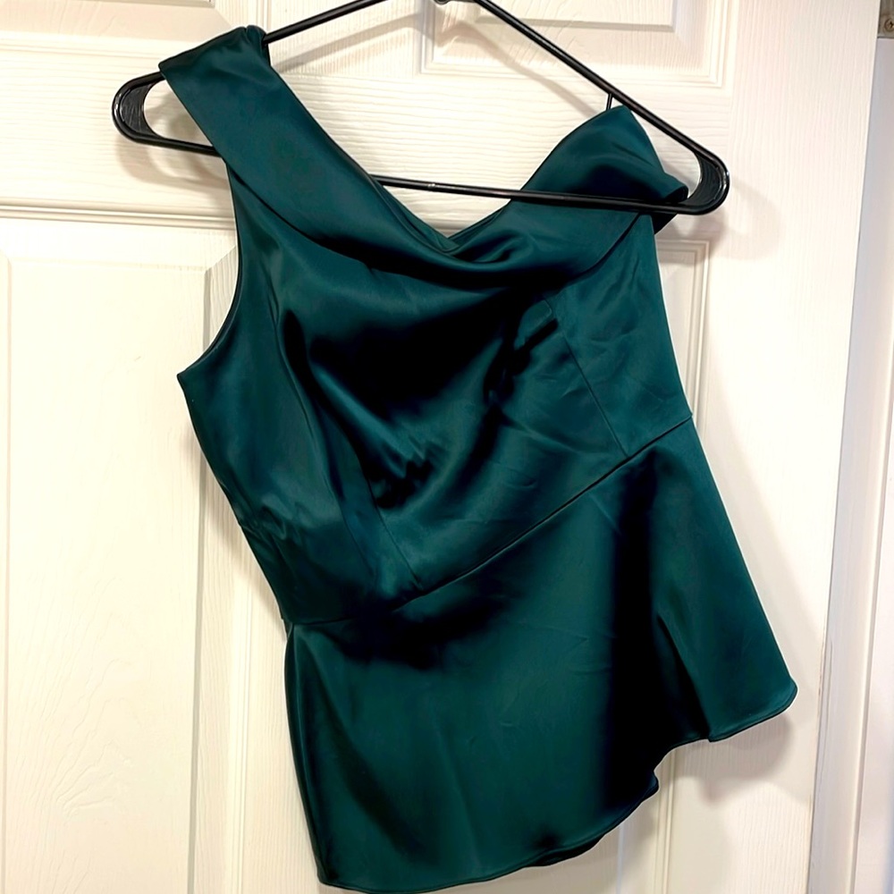 Very green off the shoulder top